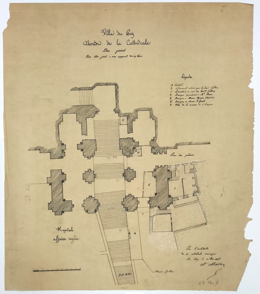 ABORDS DE LA CATHEDRALE DU PUY ; PLAN GENERAL
